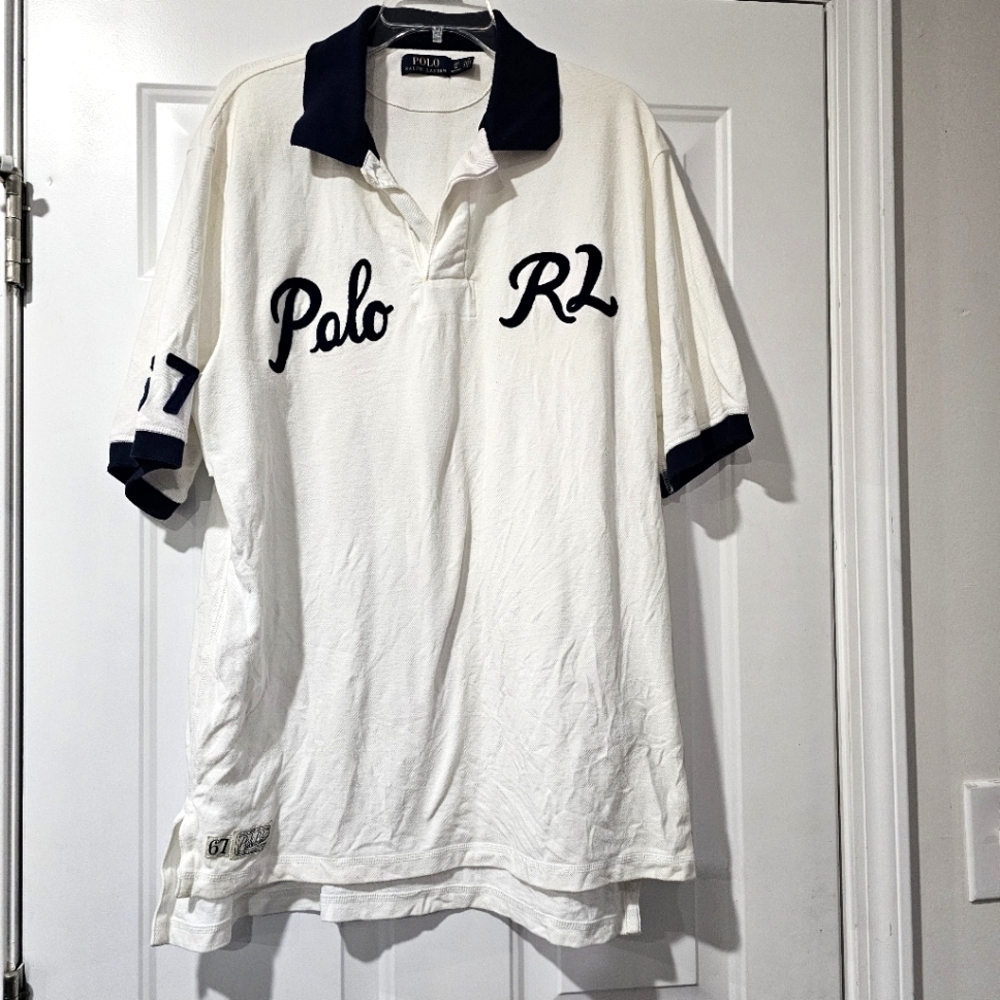 Polo Ralph Lauren Rugby Y2k rare Vintage shirt size LT/GL Prepie New Money